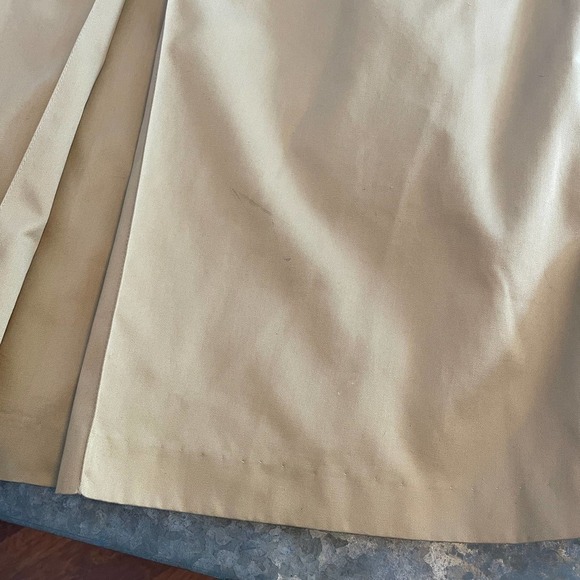 Vintage Uzzi Sherpa Quilted Lined Trench Coat Womens 11/12 Large Tan Khaki Korea - Picture 13 of 16